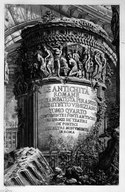 Titelseite für Band 4 von Giovanni Battista Piranesi